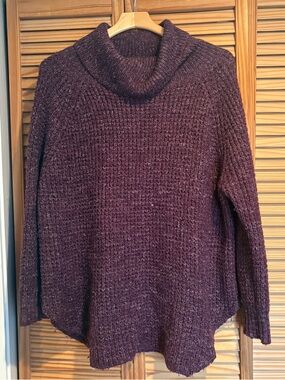 Free People Cozy Women's Turtleneck Sweater Large Cableknit Cabincore cottage